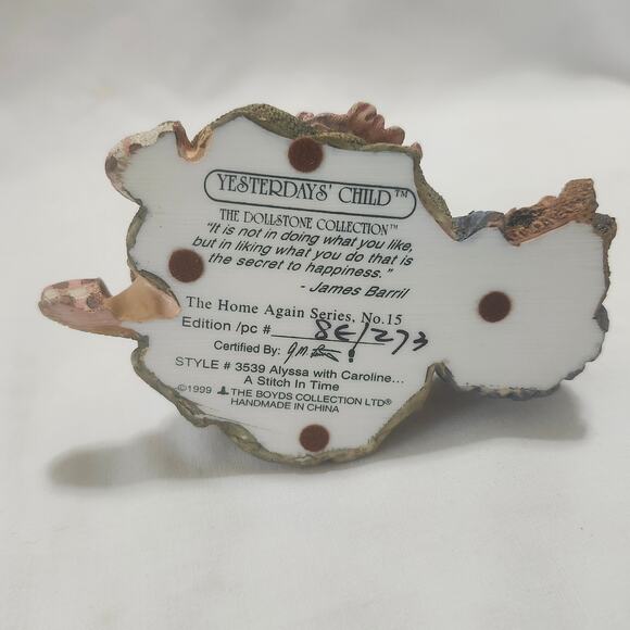 Alyssa with Caroline A Stitch in Time Yesterdays Child Boyds Collection HB - Picture 5 of 7